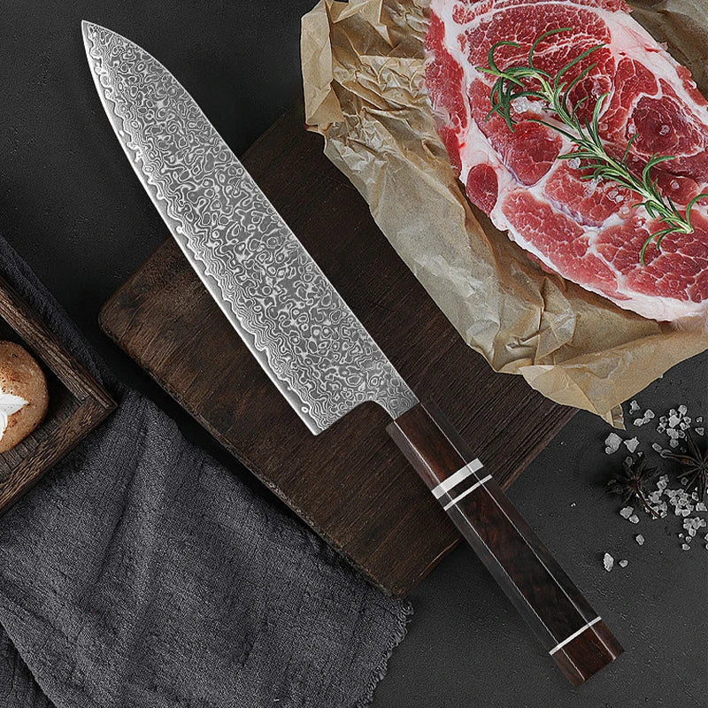 Baovim Damascus Steel Chef Knife – Sharp 20.5cm Professional Kitchen Knife with Ergonomic Handle