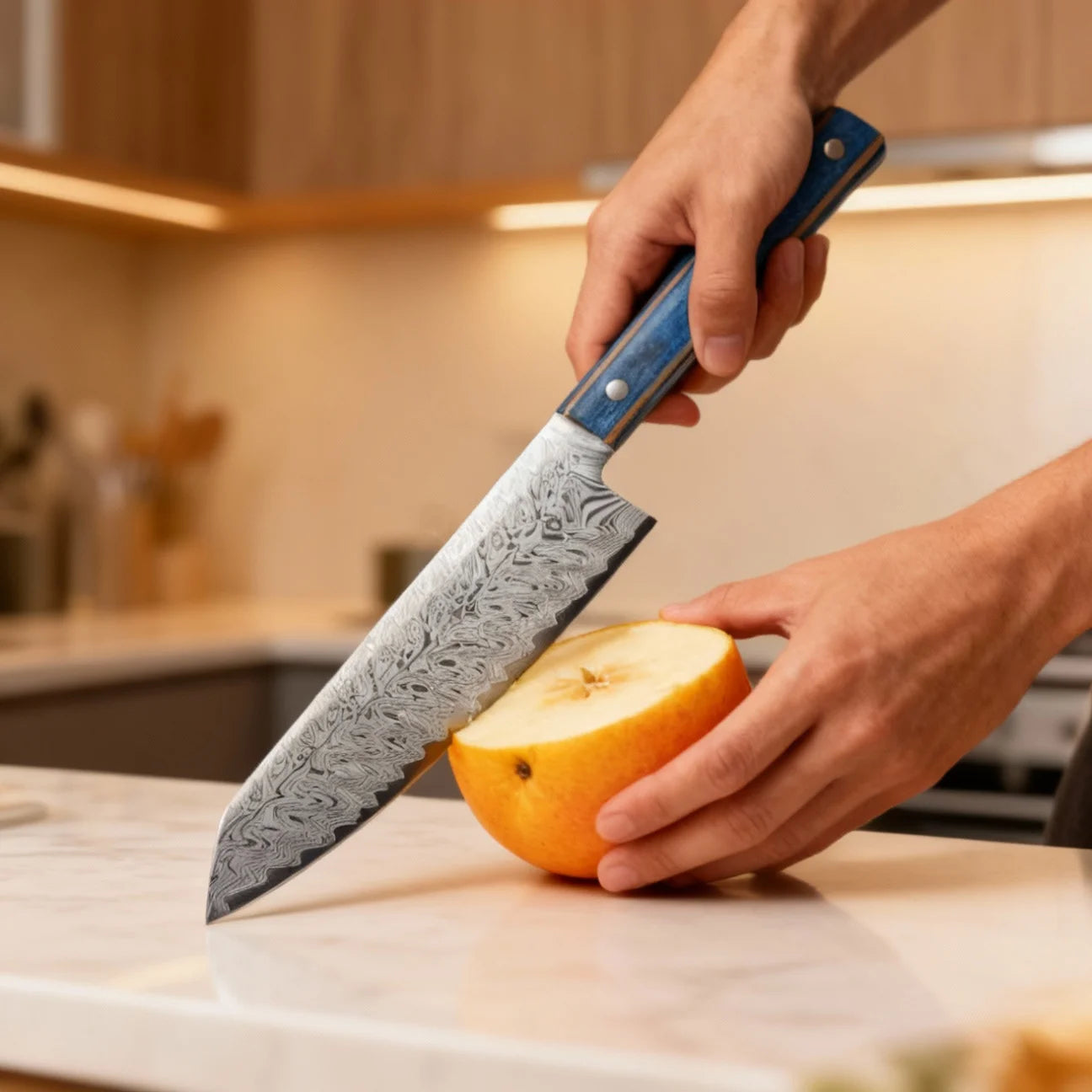 Professional Japanese Damascus Chef Knife – High-Quality Kitchen Knife for Meat, Fruits & Culinary Tasks