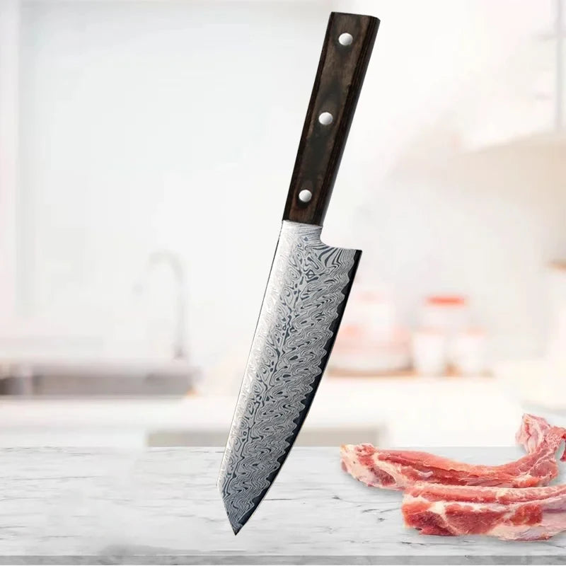 Professional Japanese Damascus Chef Knife – High-Quality Kitchen Knife for Meat, Fruits & Culinary Tasks