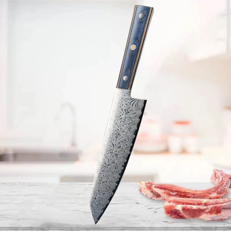 Professional Japanese Damascus Chef Knife – High-Quality Kitchen Knife for Meat, Fruits & Culinary Tasks