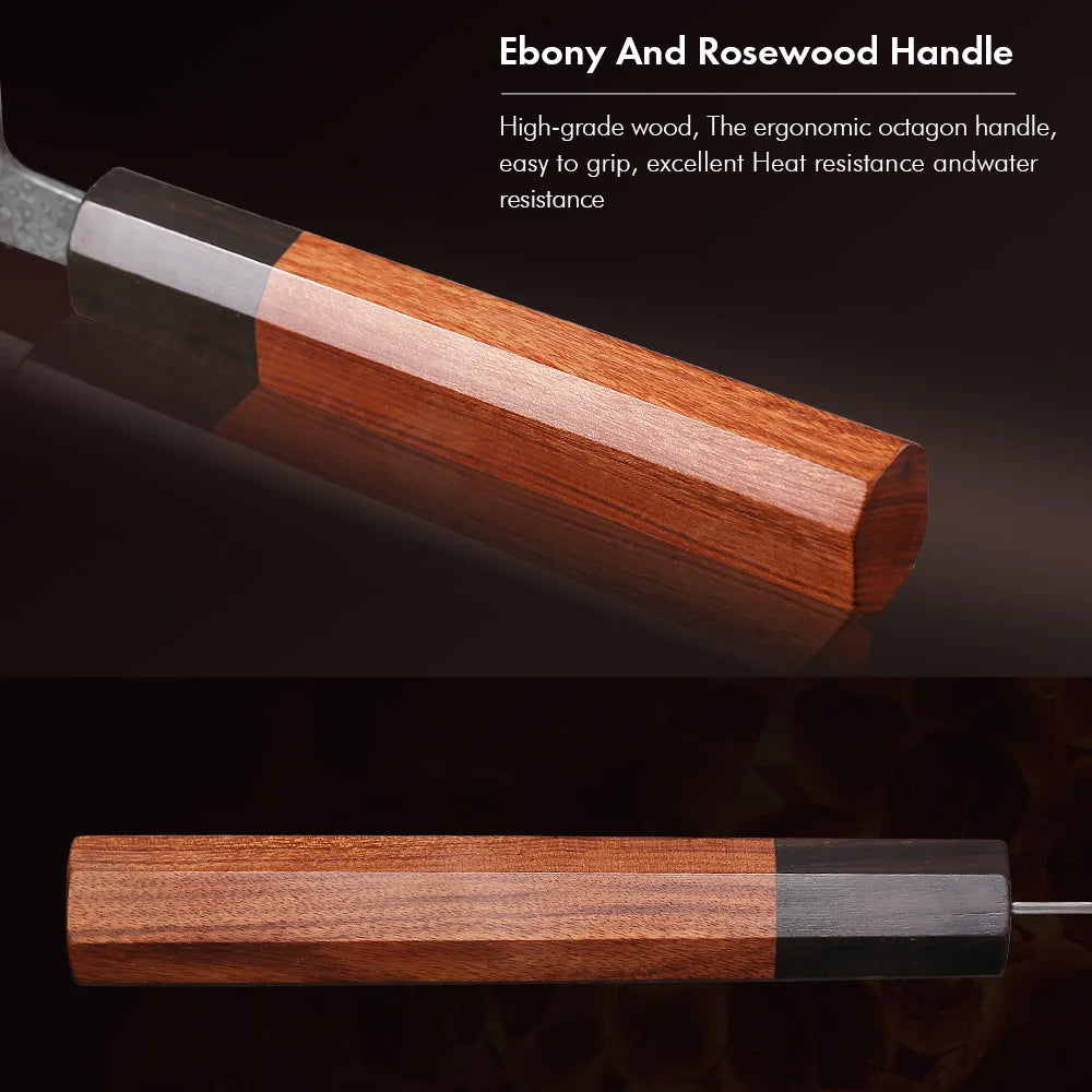 7-inch Japanese Kiritsuke Knife Damascus Steel Kitchen Sharp Cutting Meat Vegetable Cleaver Handmade Professional Chef Knives