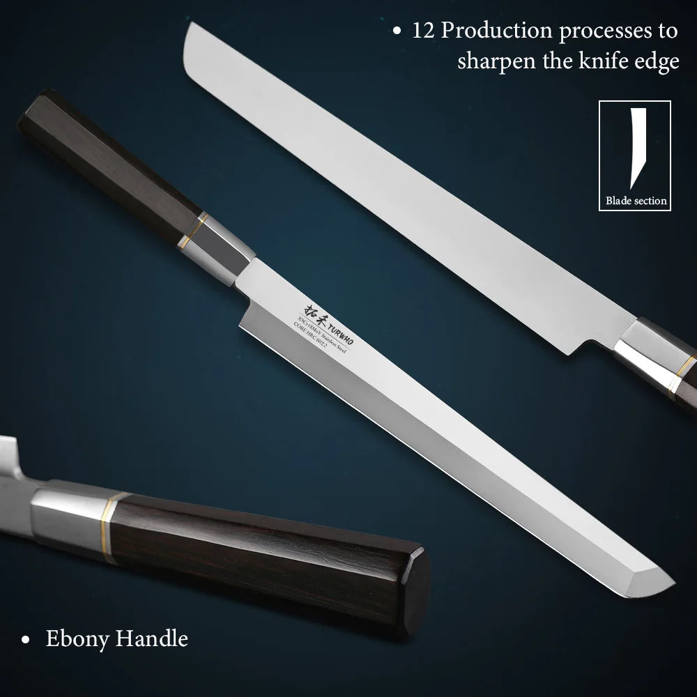 TURWHO Filleting Knife – 21.5cm Sharp Carbon & Stainless Steel Knife with Ergonomic Handle