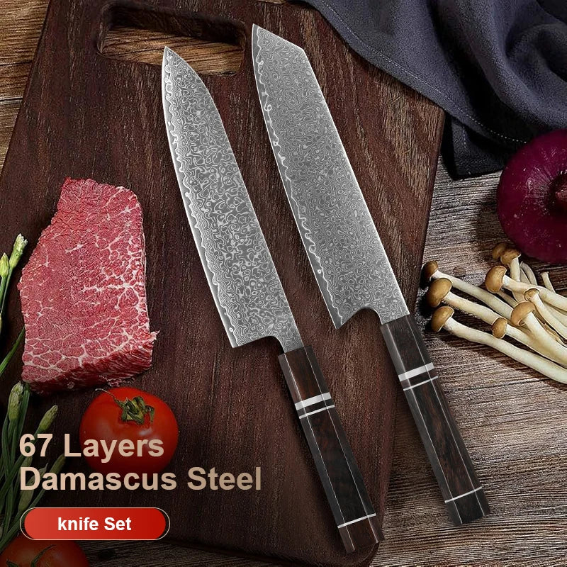 Baovim Damascus Steel Chef Knife – Sharp 20.5cm Professional Kitchen Knife with Ergonomic Handle