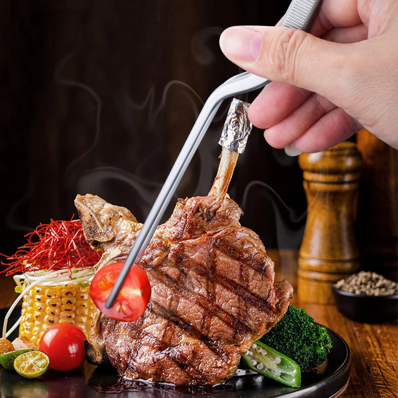 3/1Pcs Kitchen Tweezer Food Tongs BBQ Cooking Tool Stainless Steel Portable Barbecue Picnic Tongs for Kitchen Clamp CFQJ008