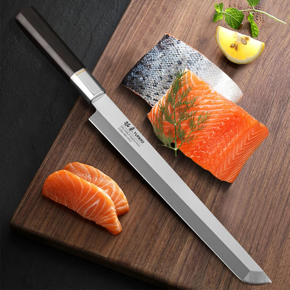 TURWHO Filleting Knife – 21.5cm Sharp Carbon & Stainless Steel Knife with Ergonomic Handle