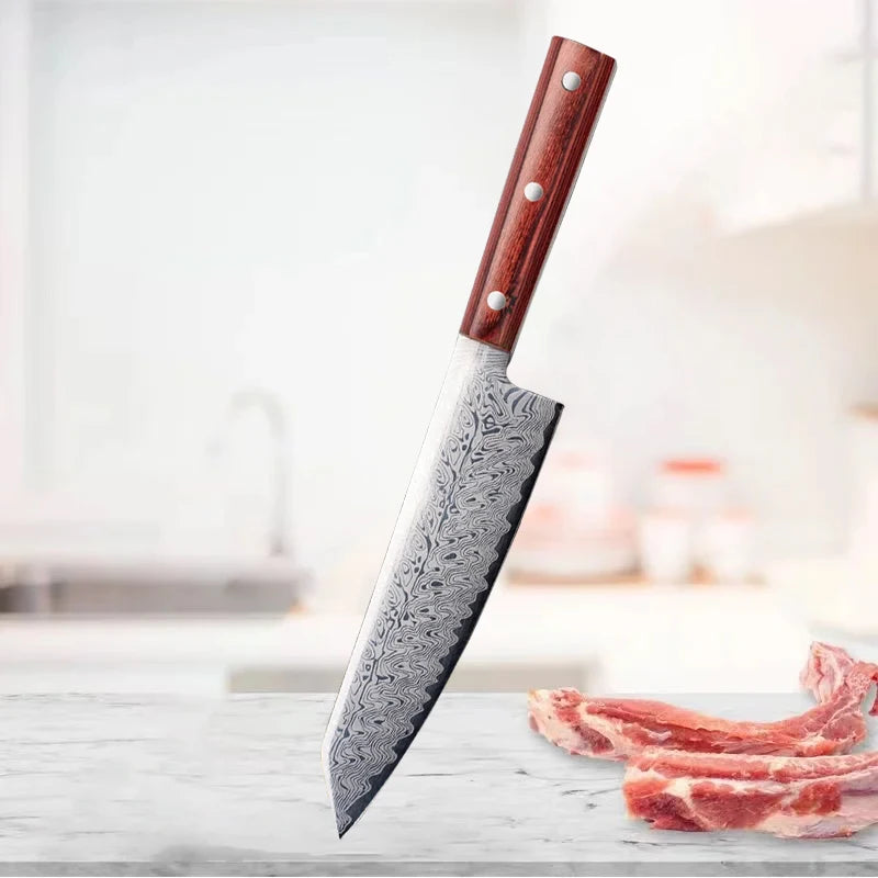 Professional Japanese Damascus Chef Knife – High-Quality Kitchen Knife for Meat, Fruits & Culinary Tasks