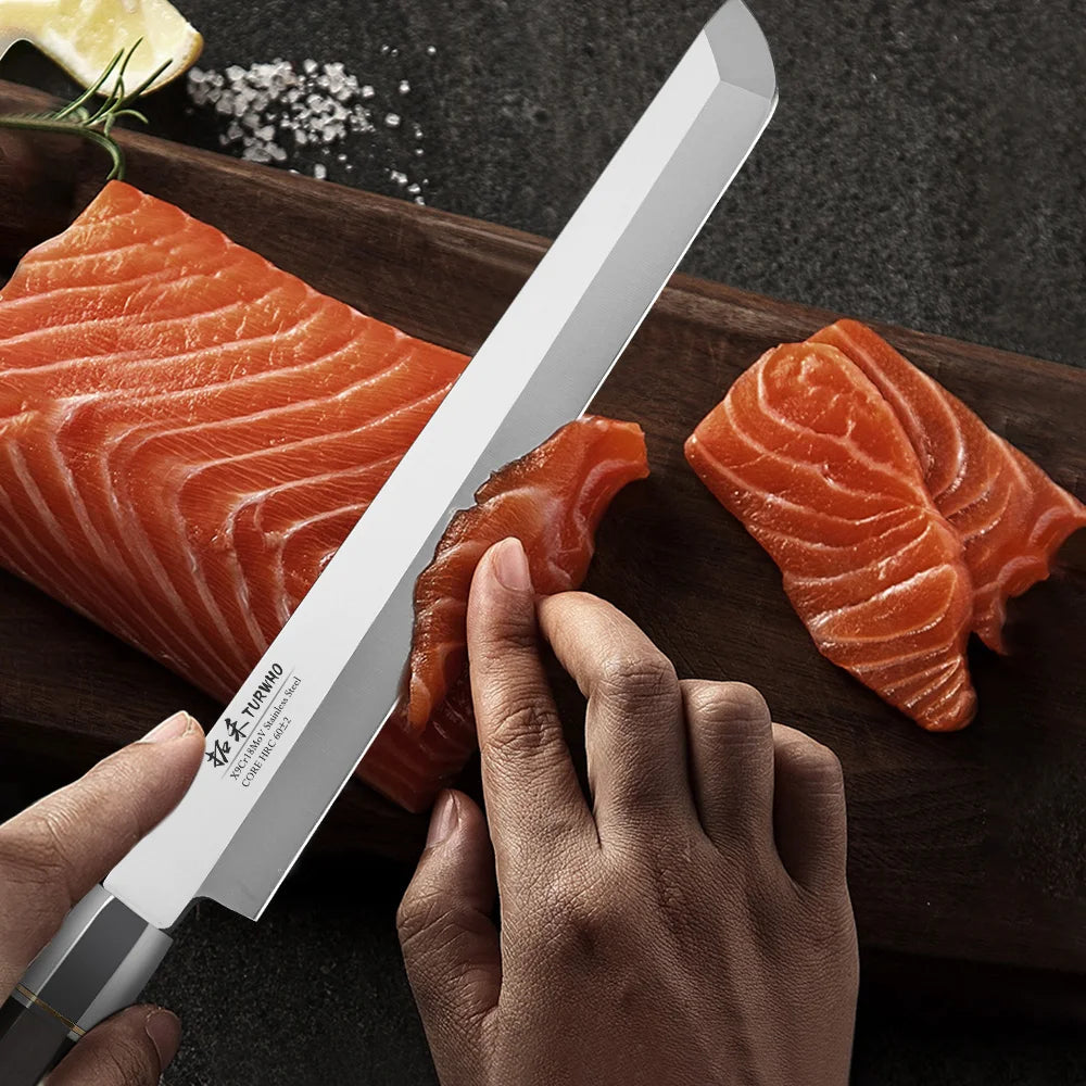 TURWHO Filleting Knife – 21.5cm Sharp Carbon & Stainless Steel Knife with Ergonomic Handle