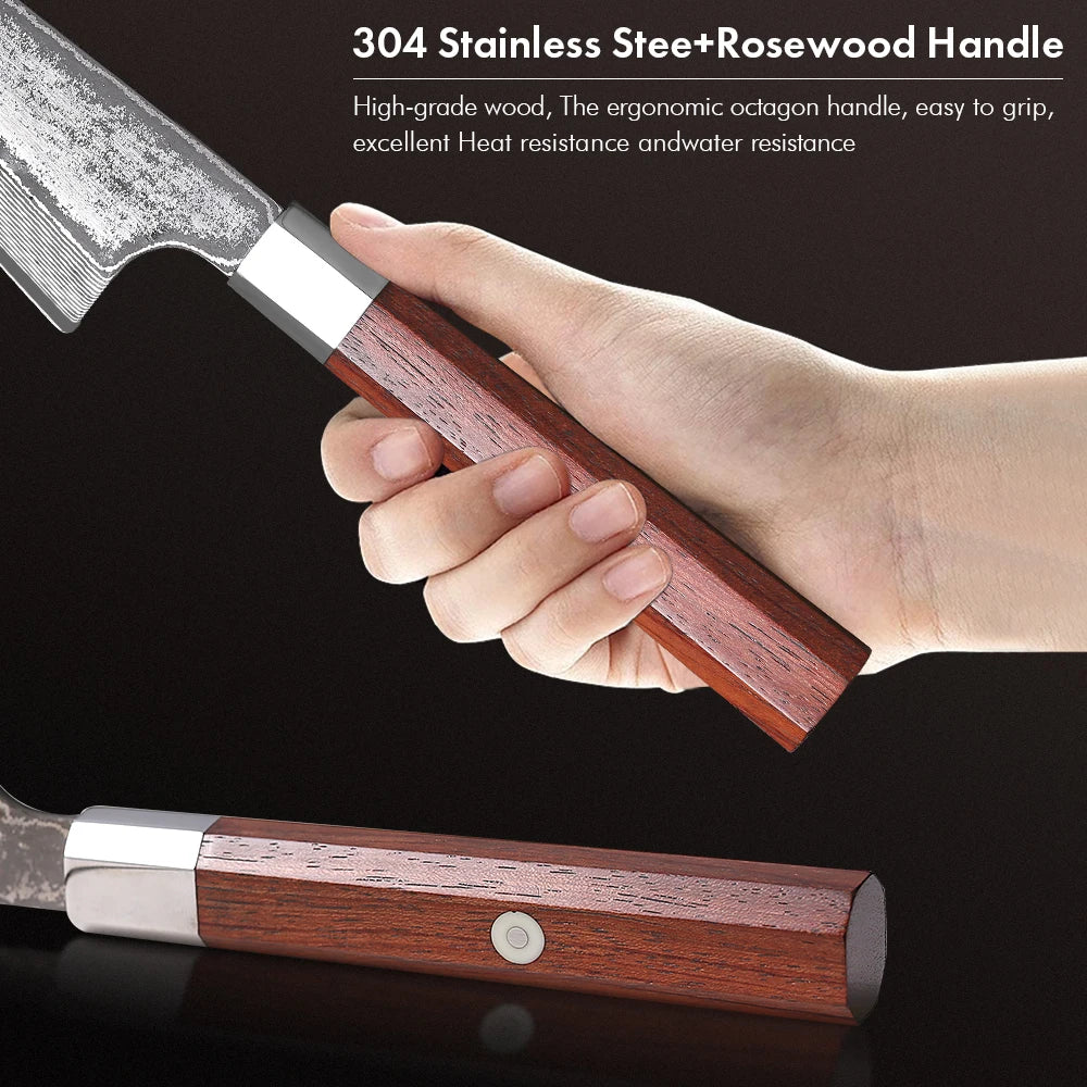 TURWHO 6" Honesuki Knife – Hand-Forged Damascus Steel Japanese Chef Knife for Boning & Kitchen Precision