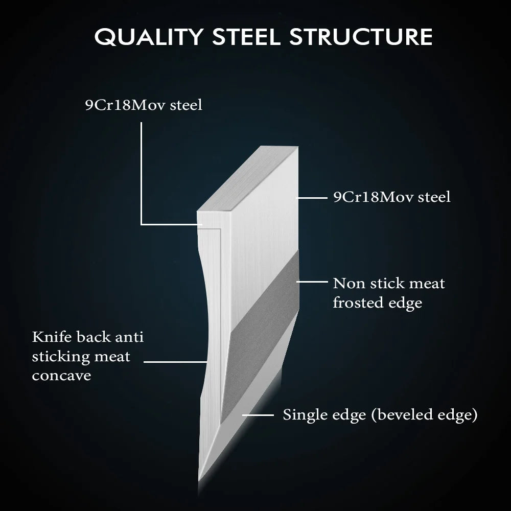 TURWHO Filleting Knife – 21.5cm Sharp Carbon & Stainless Steel Knife with Ergonomic Handle